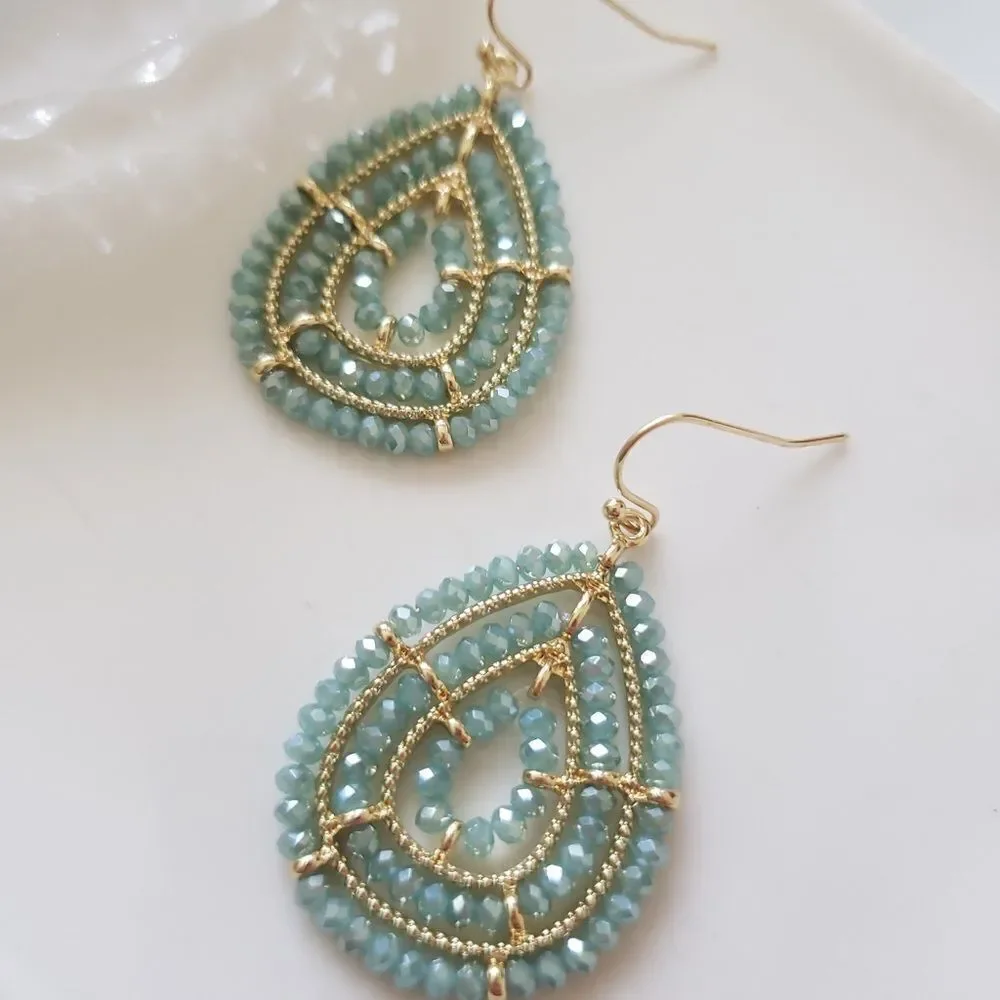 New! FP Glass Stones Dangle Earrings - Picture 8 of 12